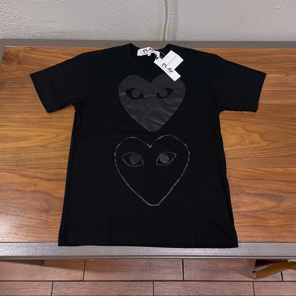Comme des Garcons PLAY Double Black Heart T-Shirt